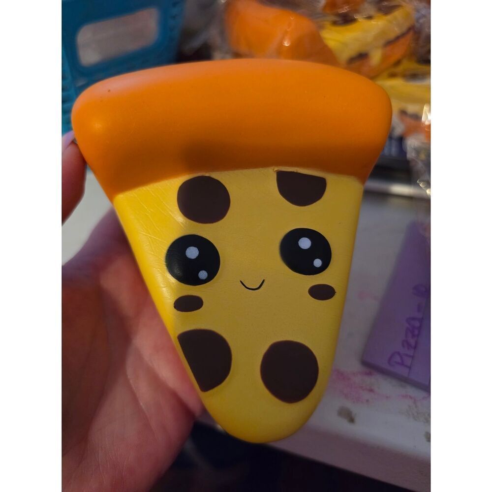 Cute Yellow & Orange Pizza Slice Squishy Toy - Kawaii Kids Toy